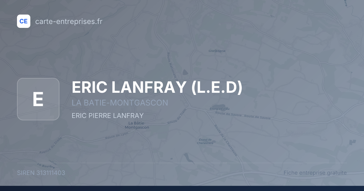 ERIC LANFRAY (L.E.D) — 313111403 — fiche entreprise