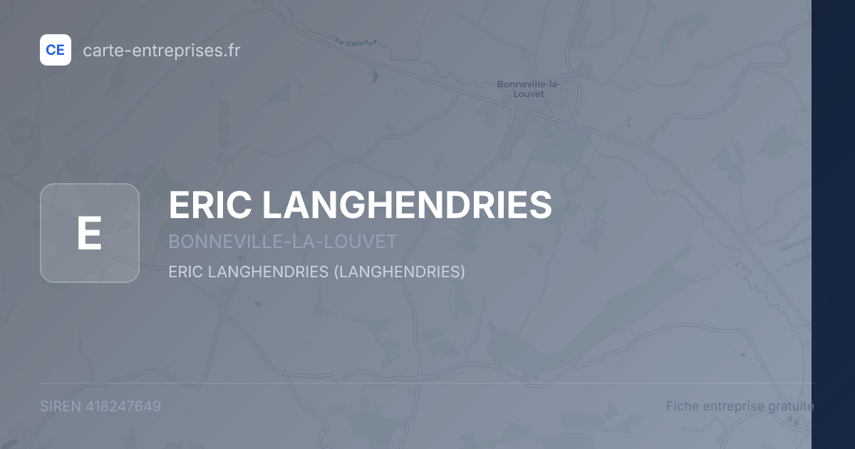 ERIC LANGHENDRIES — 418247649 — fiche entreprise