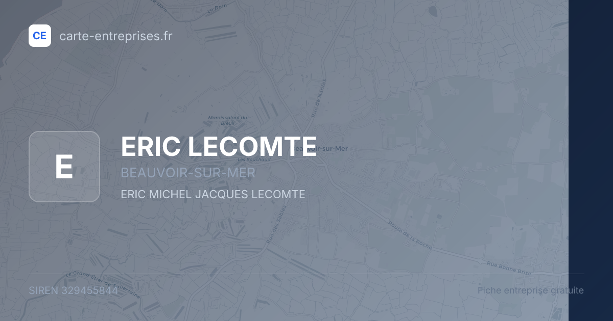 ERIC LECOMTE — 329455844 — fiche entreprise