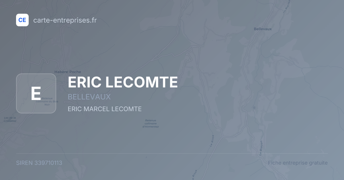 ERIC LECOMTE — 339710113 — fiche entreprise