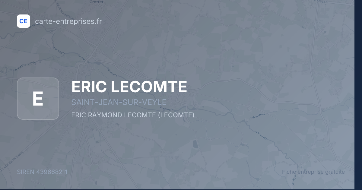 ERIC LECOMTE — 439668211 — fiche entreprise