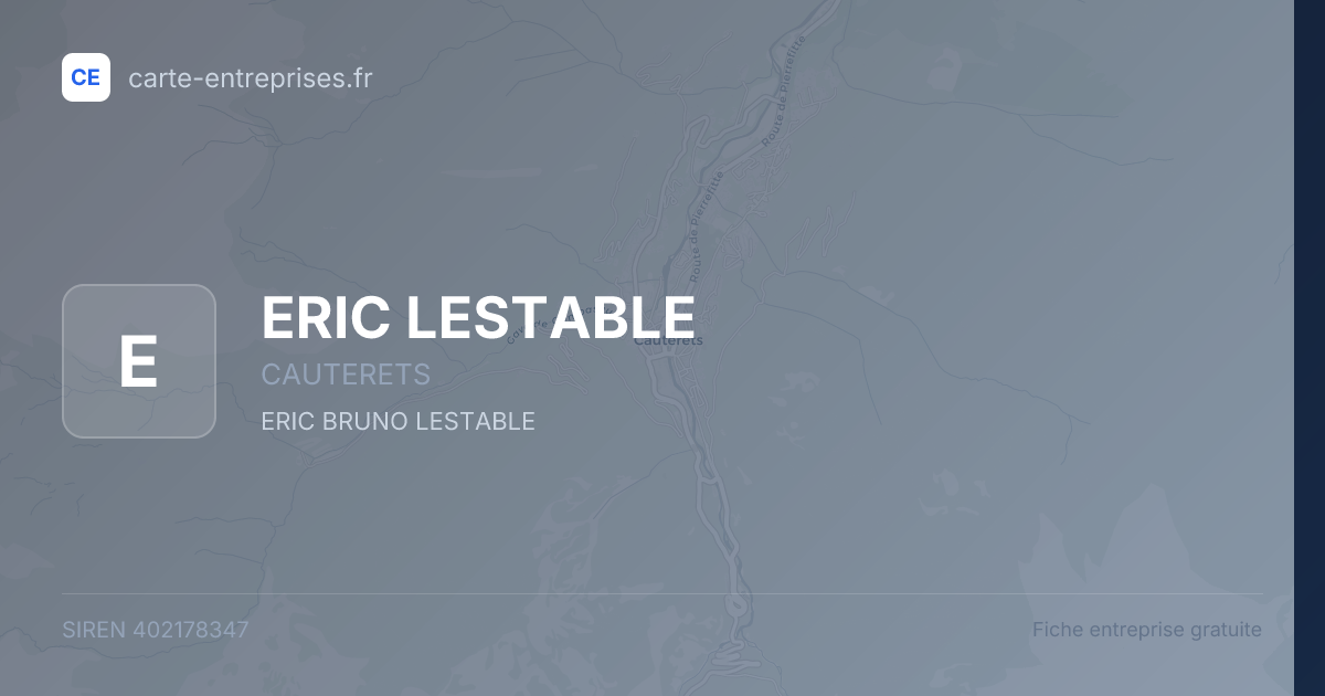 ERIC LESTABLE — 402178347 — fiche entreprise