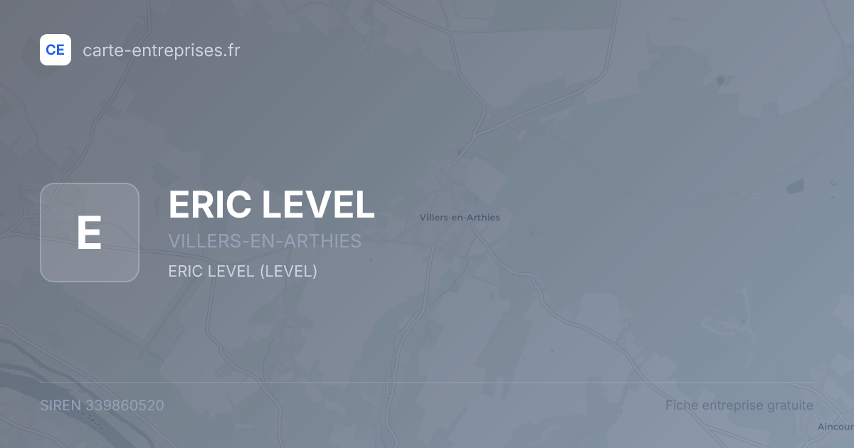 ERIC LEVEL — 339860520 — fiche entreprise