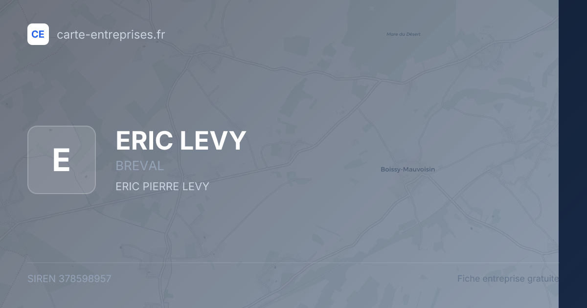 ERIC LEVY — 378598957 — fiche entreprise