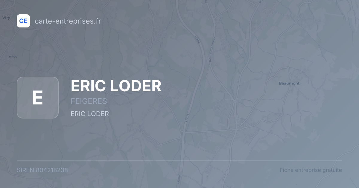 ERIC LODER — 804218238 — fiche entreprise