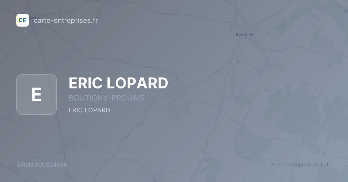 ERIC LOPARD — 900834656 — fiche entreprise