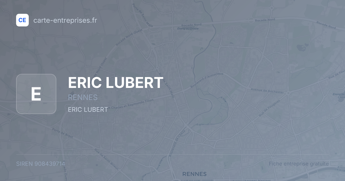 ERIC LUBERT — 908439714 — fiche entreprise