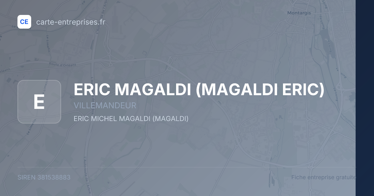 ERIC MAGALDI (MAGALDI ERIC) — 381538883 — fiche entreprise