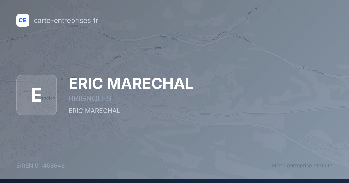 ERIC MARECHAL — 511458648 — fiche entreprise