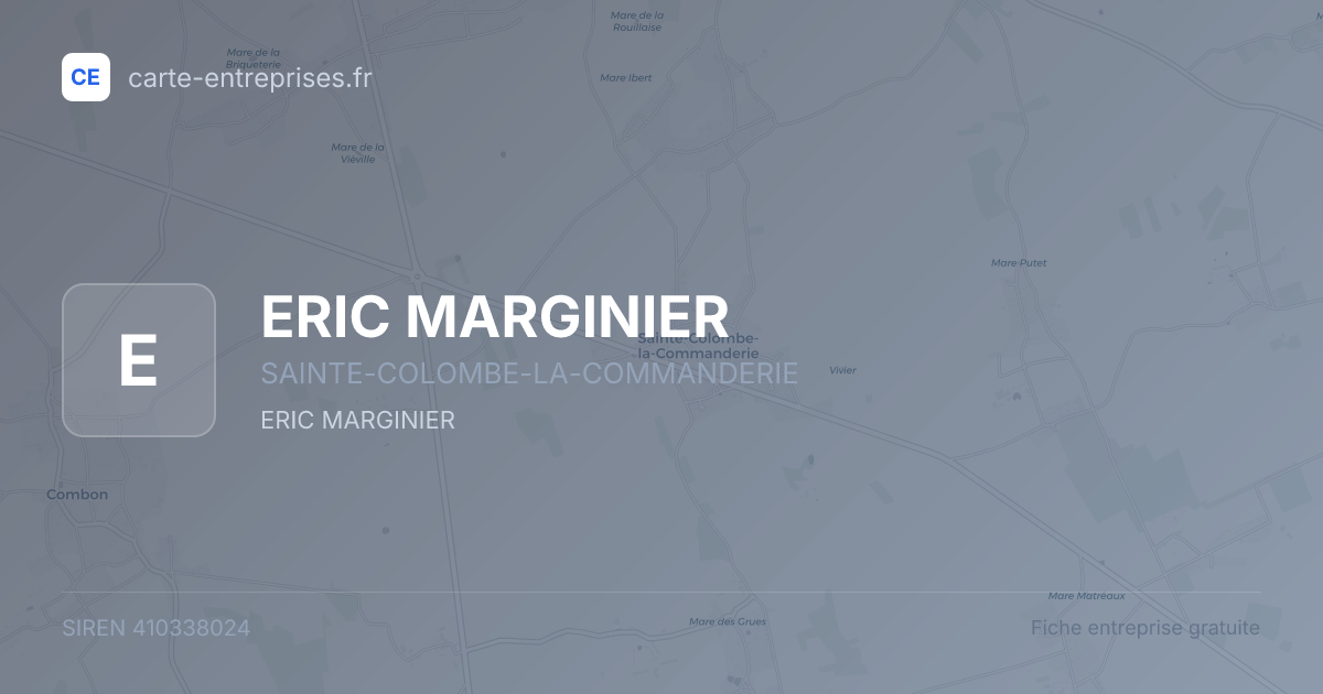 ERIC MARGINIER — 410338024 — fiche entreprise