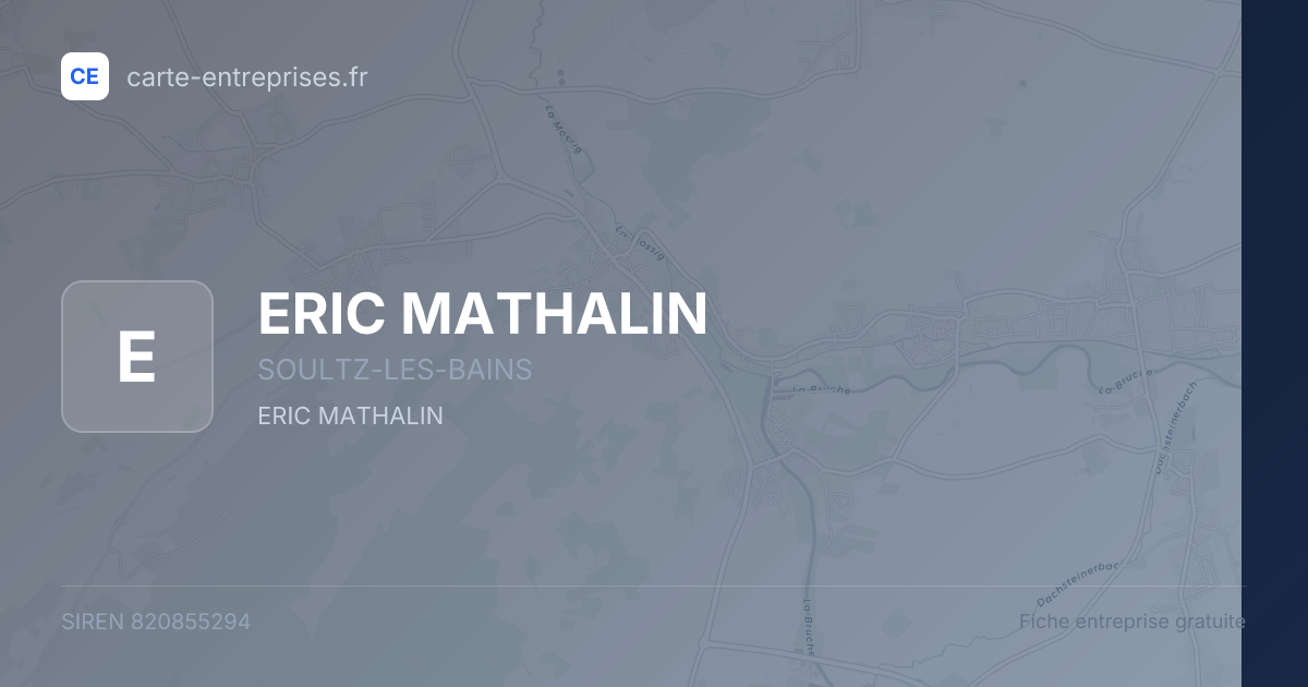 ERIC MATHALIN — 820855294 — fiche entreprise