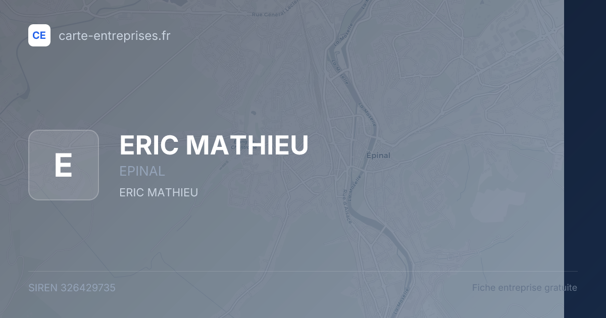 ERIC MATHIEU — 326429735 — fiche entreprise