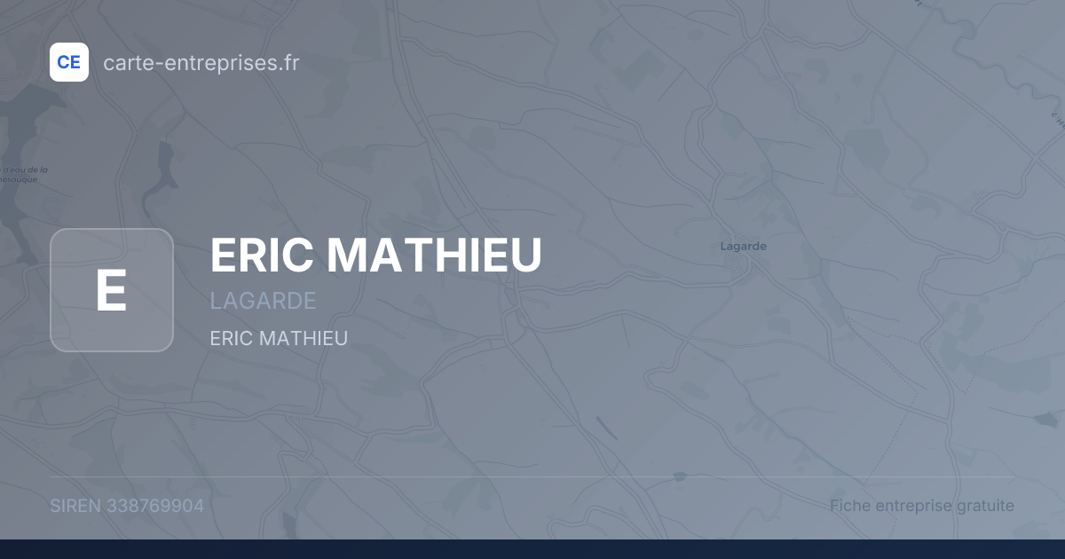 ERIC MATHIEU — 338769904 — fiche entreprise