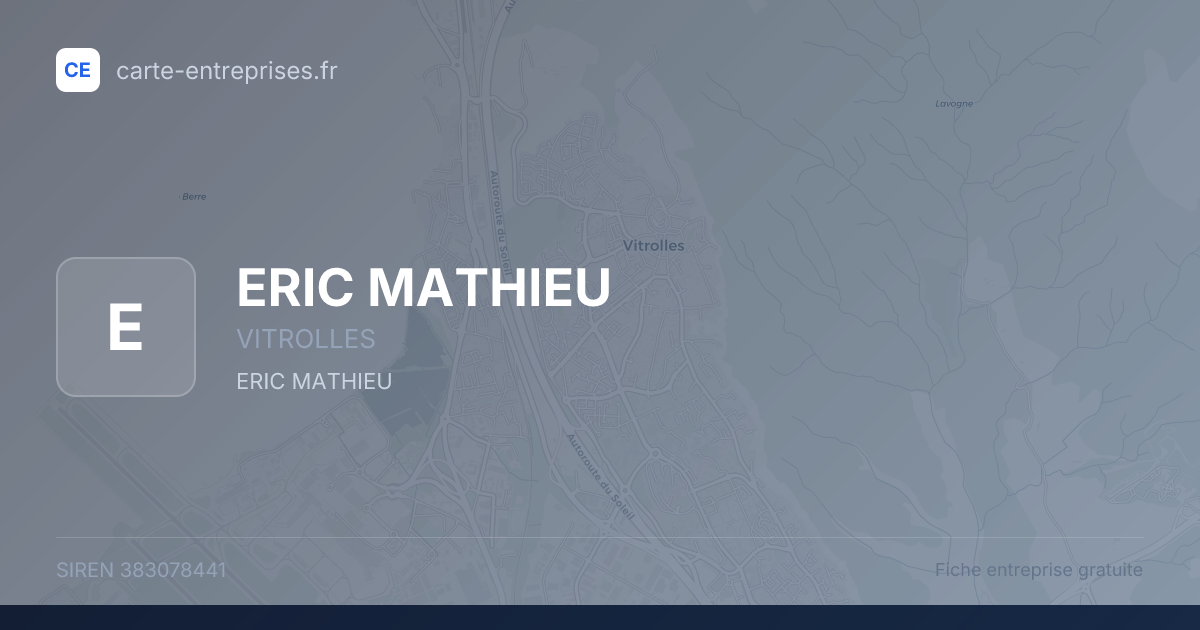 ERIC MATHIEU — 383078441 — fiche entreprise