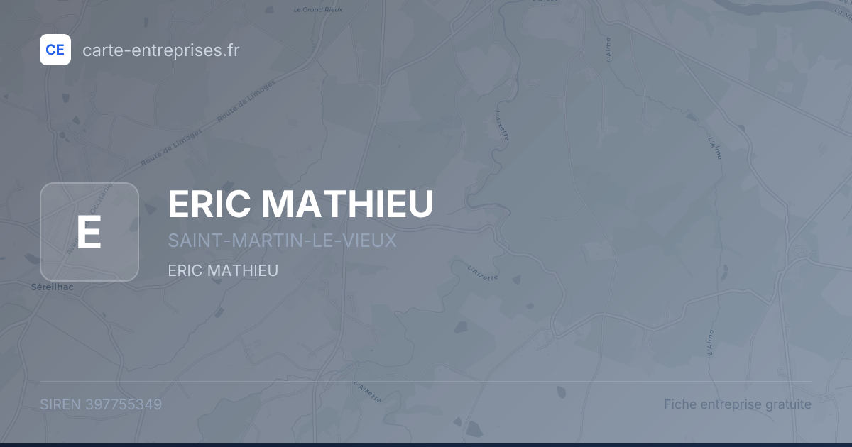 ERIC MATHIEU — 397755349 — fiche entreprise