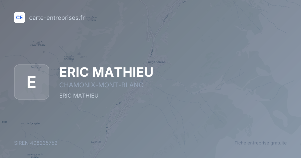 ERIC MATHIEU — 408235752 — fiche entreprise