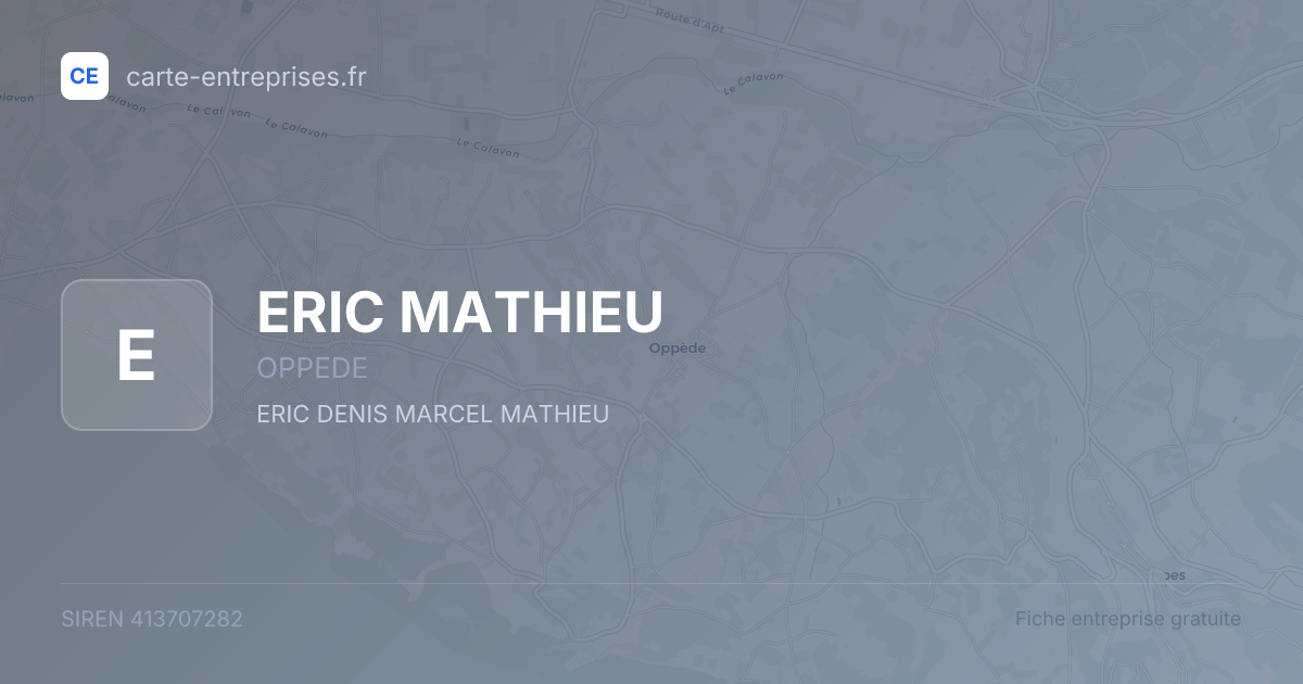 ERIC MATHIEU — 413707282 — fiche entreprise
