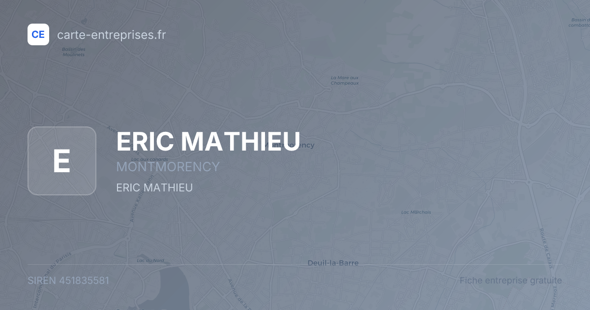 ERIC MATHIEU — 451835581 — fiche entreprise
