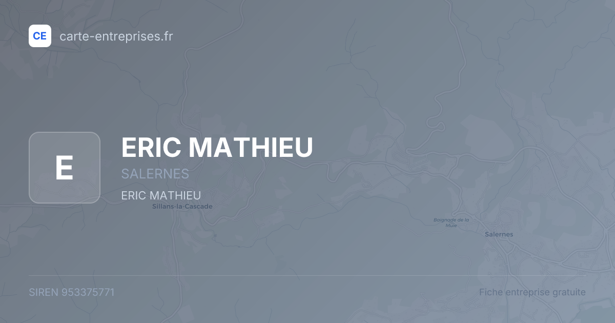ERIC MATHIEU — 953375771 — fiche entreprise