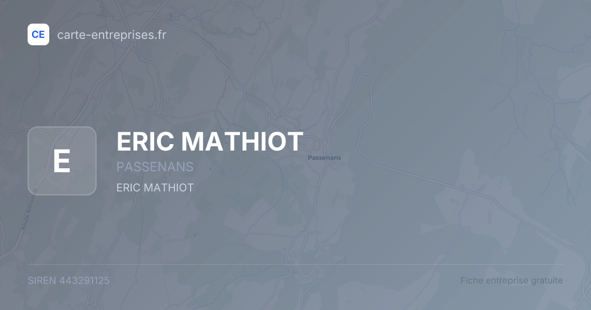ERIC MATHIOT — 443291125 — fiche entreprise