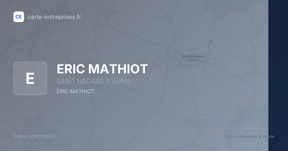 ERIC MATHIOT — 808031850 — fiche entreprise