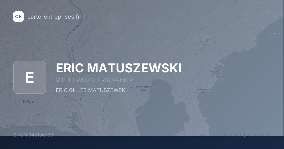 ERIC MATUSZEWSKI — 345136733 — fiche entreprise