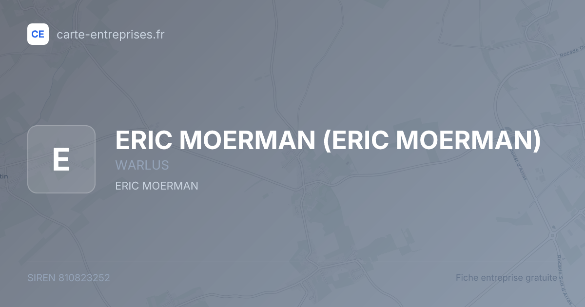 ERIC MOERMAN — 810823252 — fiche entreprise