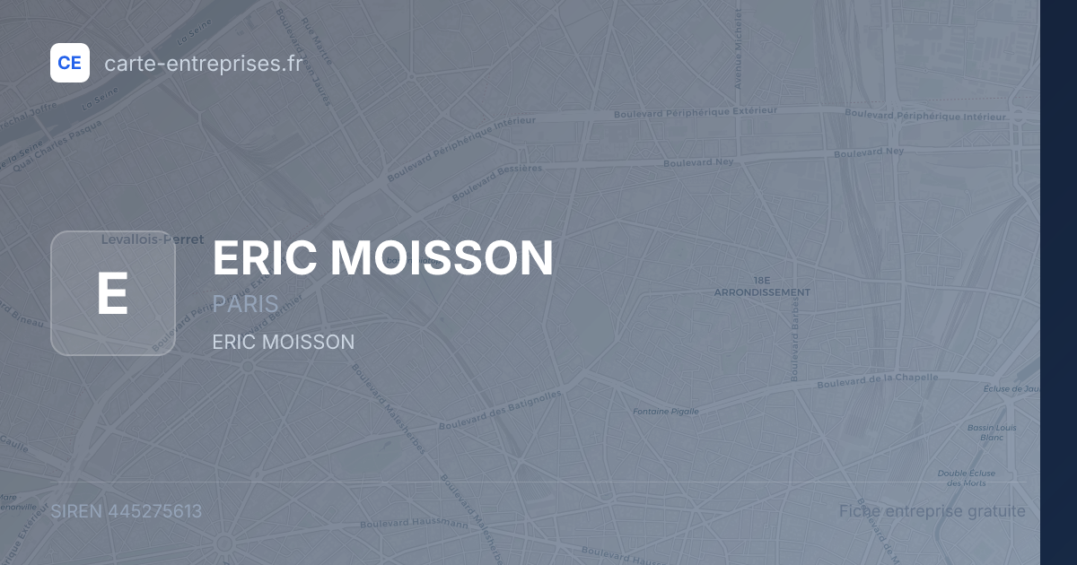 ERIC MOISSON — 445275613 — fiche entreprise
