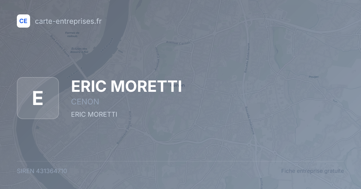 ERIC MORETTI — 431364710 — fiche entreprise