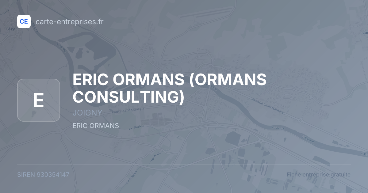 ERIC ORMANS (ORMANS CONSULTING) — 930354147 — fiche entreprise