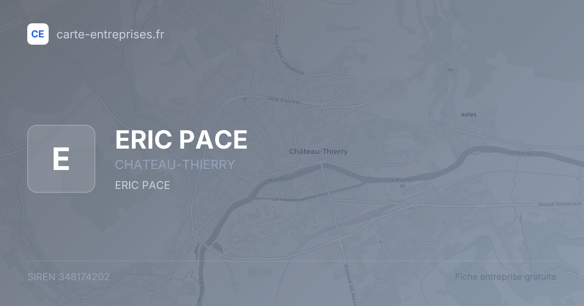 ERIC PACE — 348174202 — fiche entreprise
