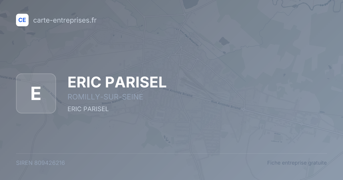 ERIC PARISEL — 809426216 — fiche entreprise