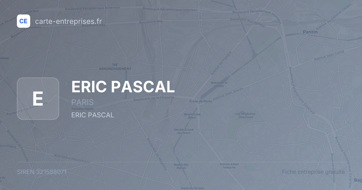 ERIC PASCAL — 321588071 — fiche entreprise