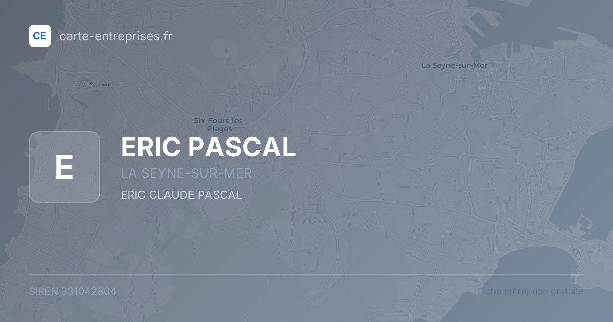 ERIC PASCAL — 331042804 — fiche entreprise