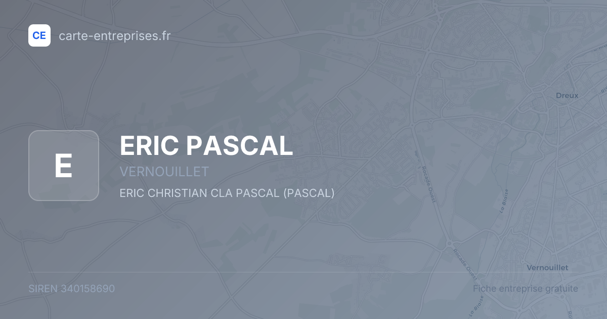 ERIC PASCAL — 340158690 — fiche entreprise