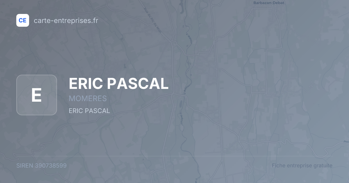 ERIC PASCAL — 390738599 — fiche entreprise