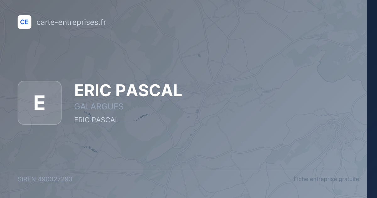 ERIC PASCAL — 490327293 — fiche entreprise