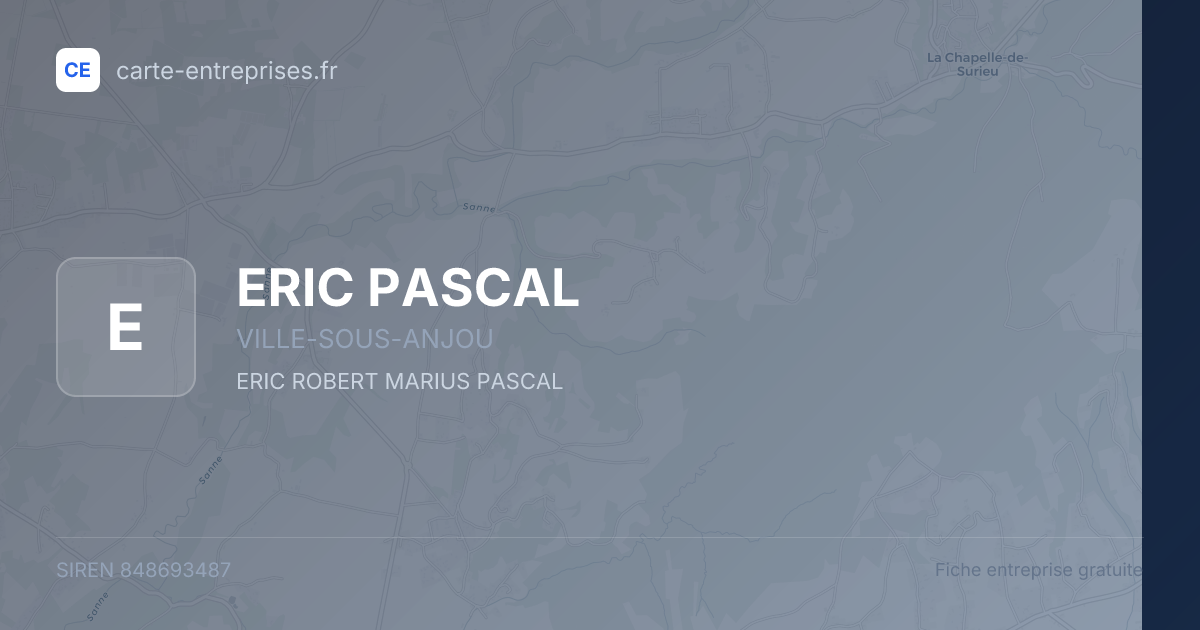 ERIC PASCAL — 848693487 — fiche entreprise