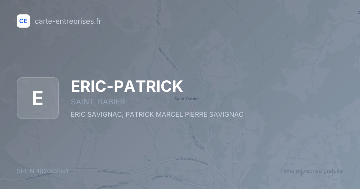 ERIC-PATRICK — 482002391 — fiche entreprise