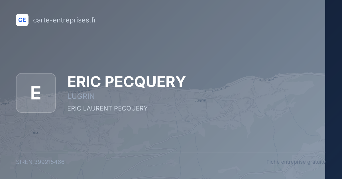 ERIC PECQUERY — 399215466 — fiche entreprise