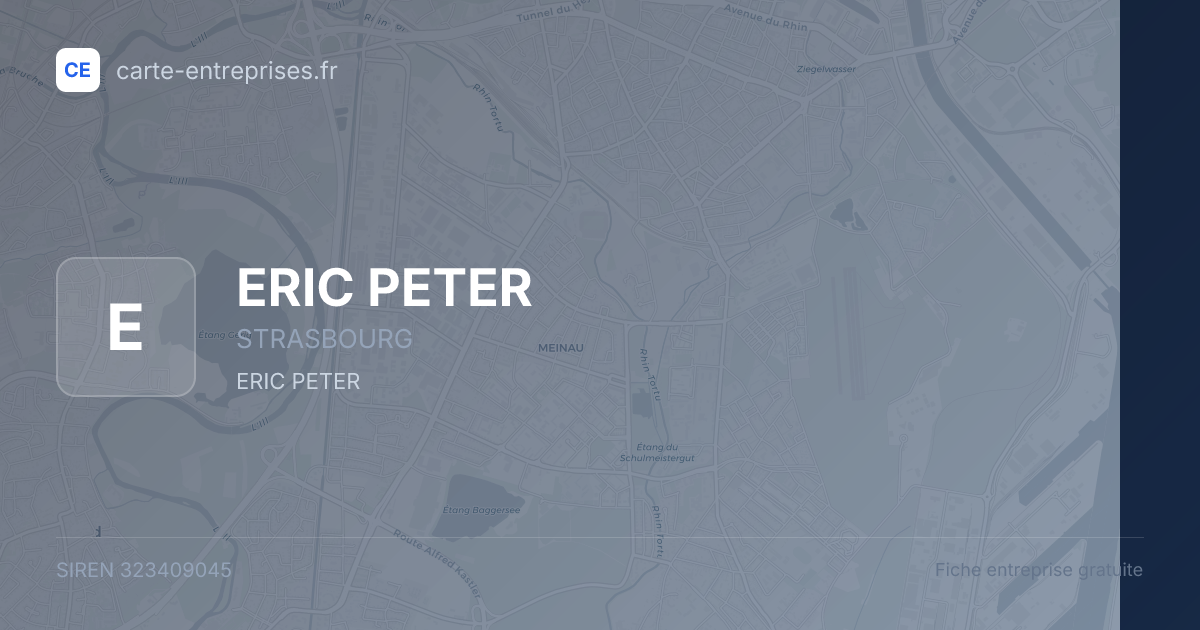 ERIC PETER — 323409045 — fiche entreprise