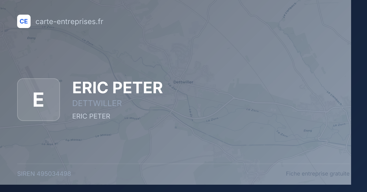 ERIC PETER — 495034498 — fiche entreprise