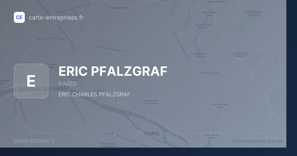 ERIC PFALZGRAF — 351091673 — fiche entreprise