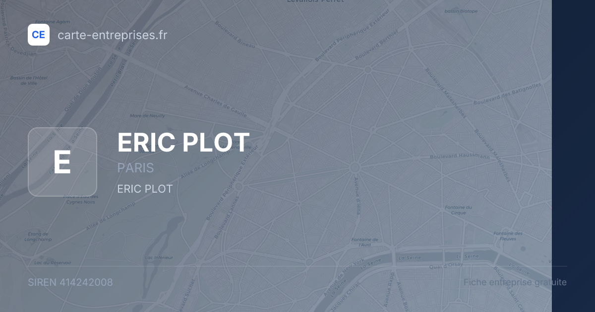 ERIC PLOT — 414242008 — fiche entreprise