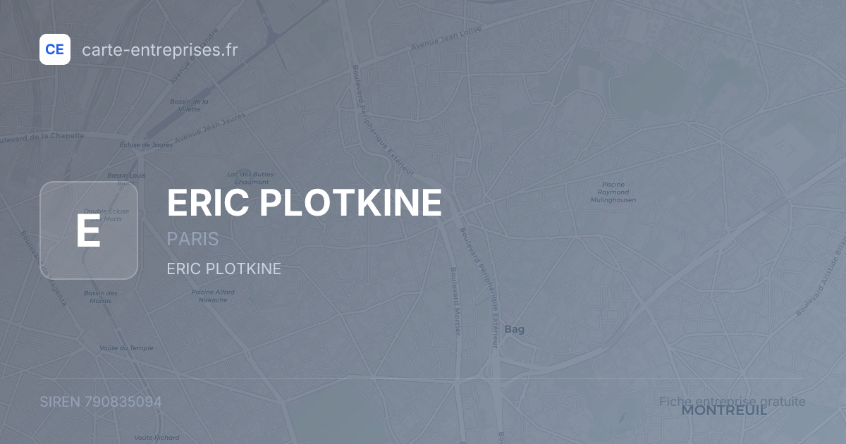 ERIC PLOTKINE — 790835094 — fiche entreprise