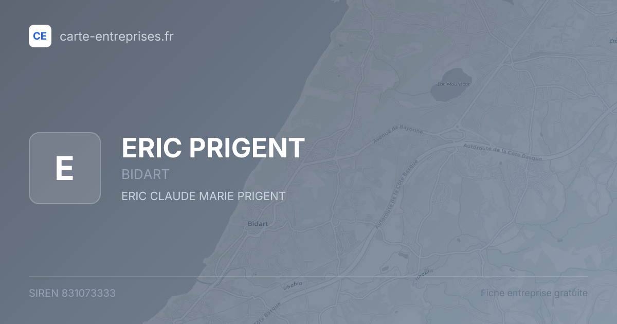 ERIC PRIGENT — 831073333 — fiche entreprise