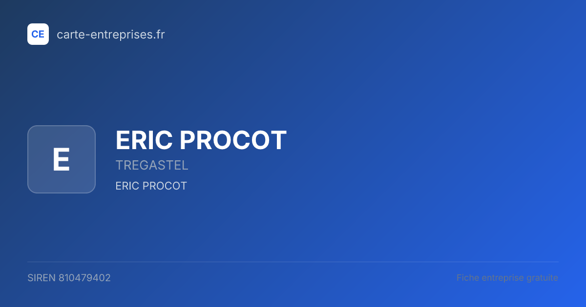 ERIC PROCOT — 810479402 — fiche entreprise