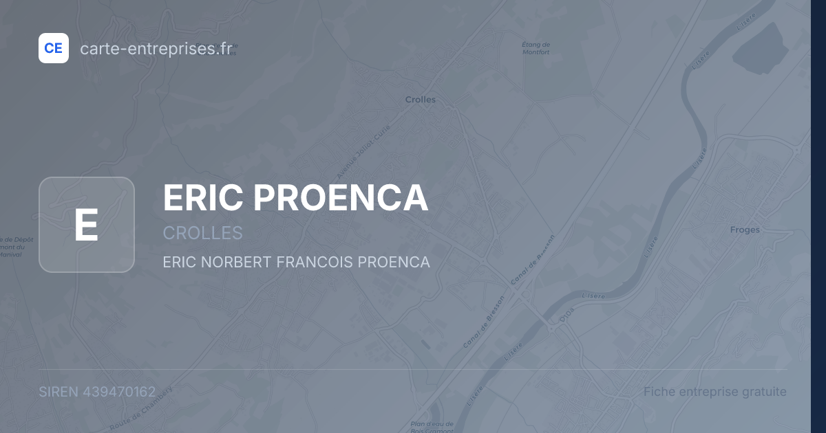 ERIC PROENCA — 439470162 — fiche entreprise