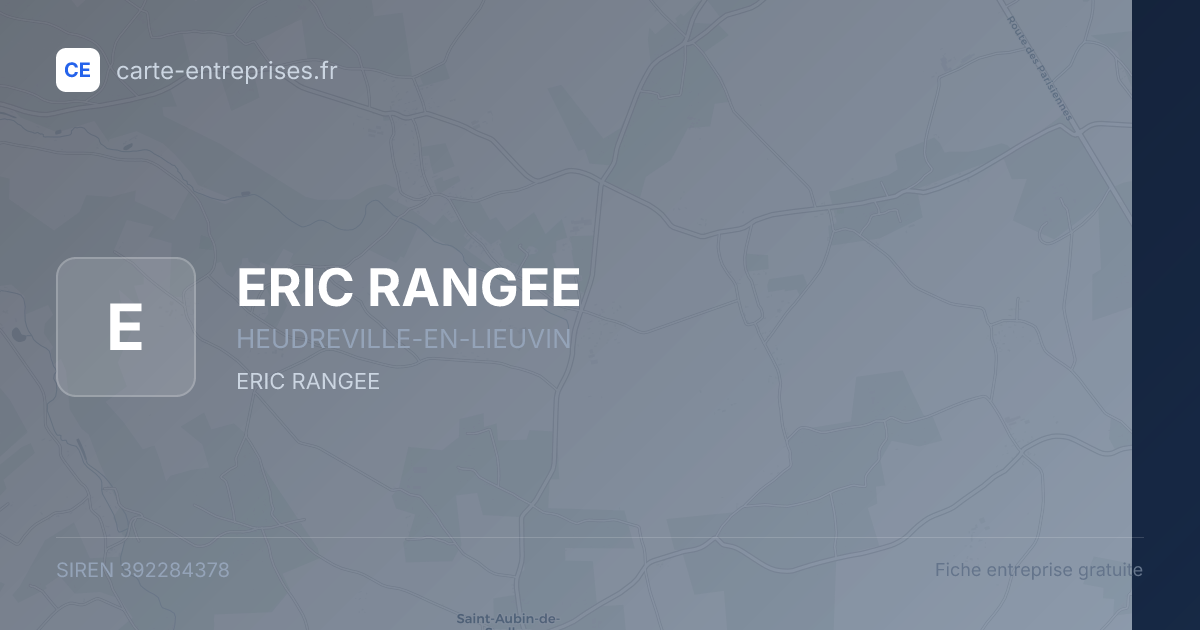 ERIC RANGEE — 392284378 — fiche entreprise