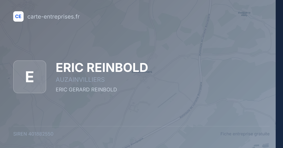 ERIC REINBOLD — 401882550 — fiche entreprise